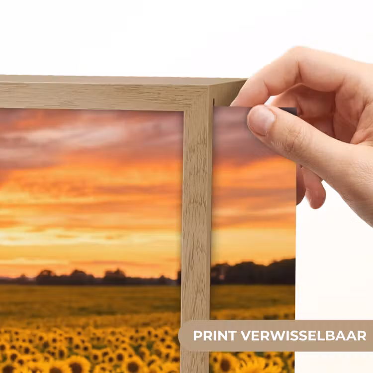 Zonnebloemen - Heuvellandschap - Geel Light Box met batterij (Wandlamp) middel -USP_websiteprintNL
