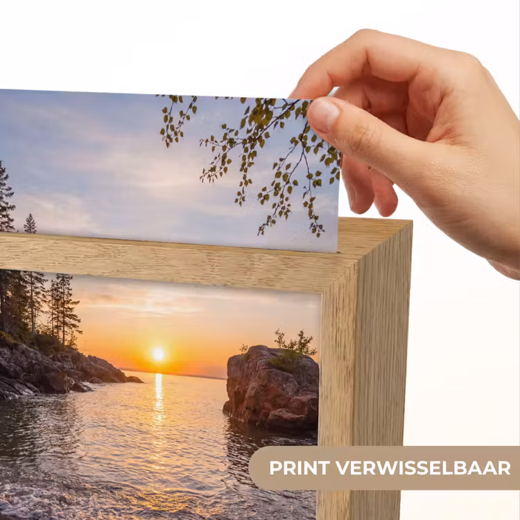 Zonsondergang - Kust - Water - Natuur - Oranje Light Box met kabel (Wandlamp) klein -USP_websiteprintNL