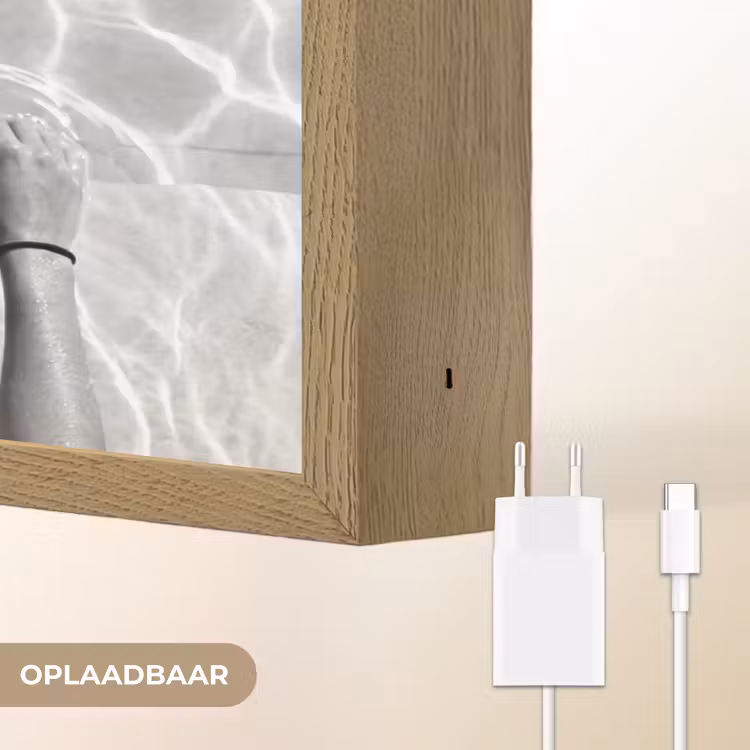 Zwembad - Hoed - Water - Zwart - Wit - Zomers Light Box met batterij (Wandlamp) middel -USP_websiteoplaadbaarNL