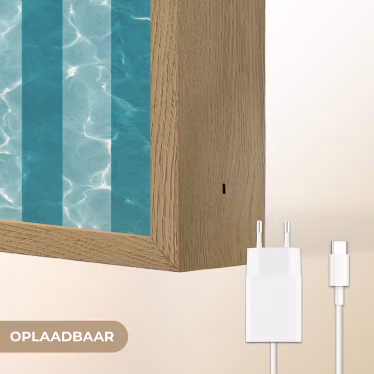 Zwembad - Strepen - Groen Light Box met batterij (Wandlamp) middel 907 -USP_websiteoplaadbaarNL