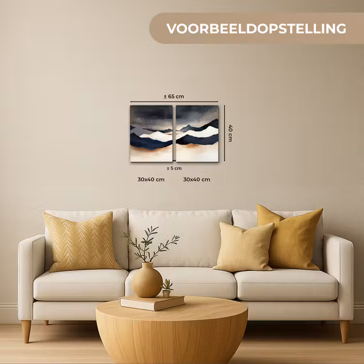 Landschap - Abstract - Modern Canvas - Meerluiken 2 luik klein -sfeer6-formaat-