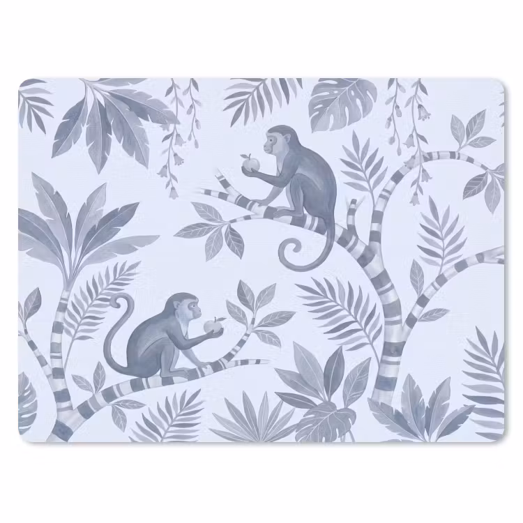 Aap - Boom - Bladeren - Jungle - Illustratie muismat rubber klein -3d