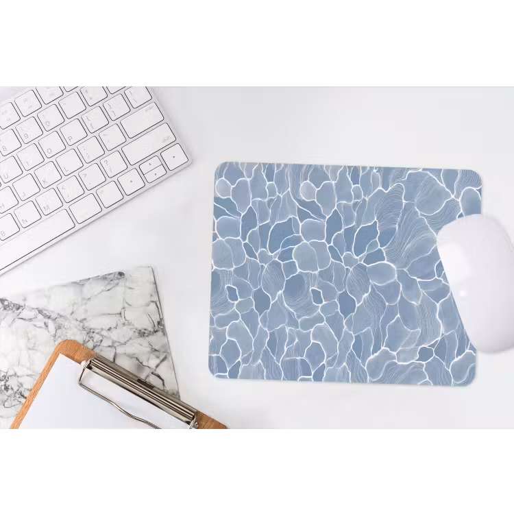 Abstract - Blauw - Bladeren muismat rubber klein -witbureau