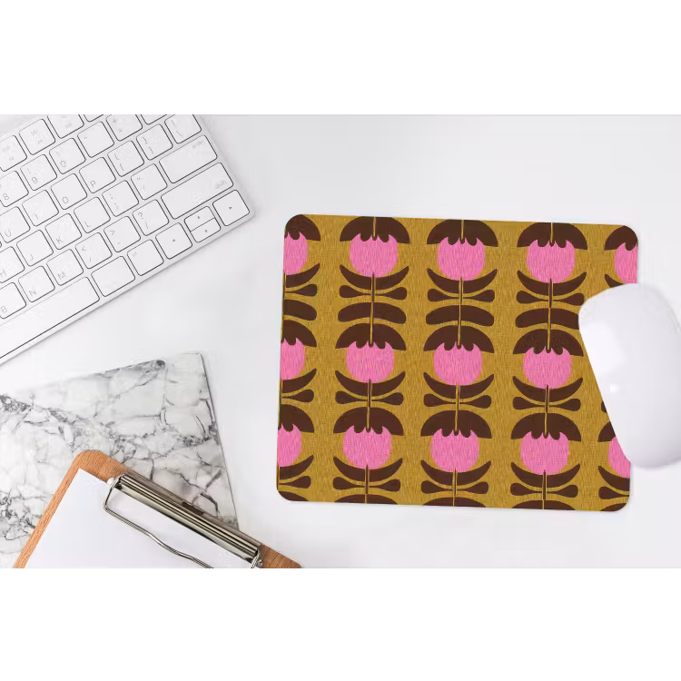Abstract - Bloemen - Roze muismat rubber klein 262 -witbureau