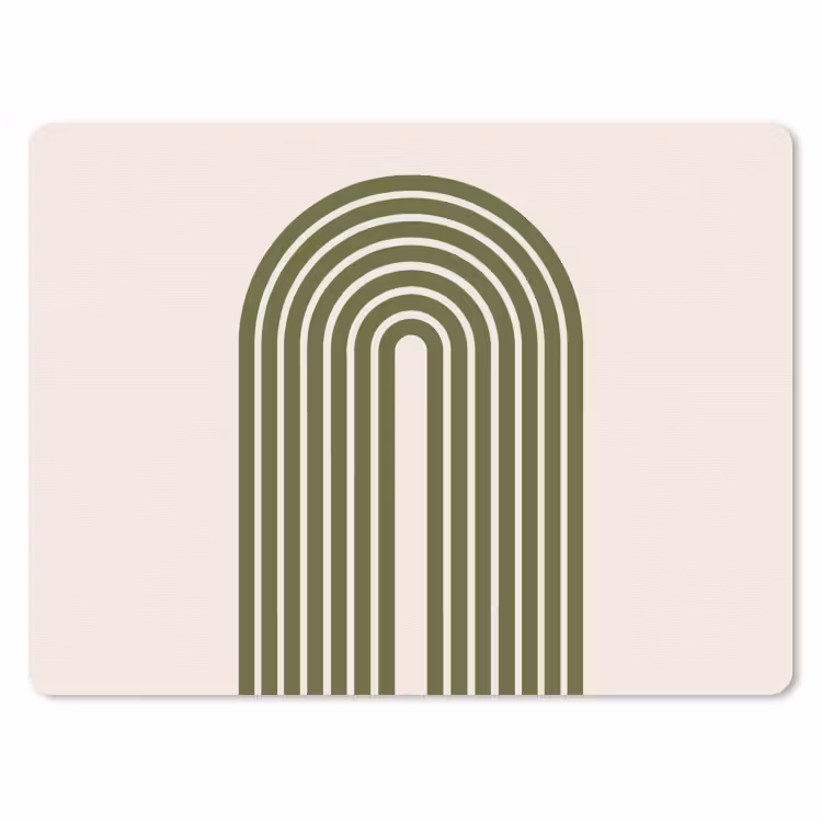 Abstract - Bogen - Modern - Groen - Kunst muismat rubber klein -3d
