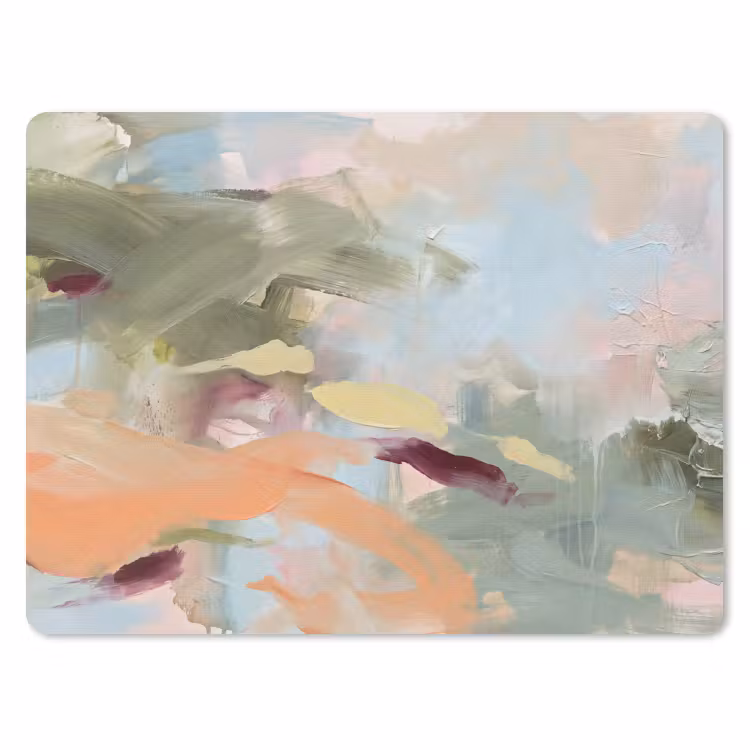 Abstract - Borstelstreken - Kunst - Modern - Pastel muismat rubber klein -3d