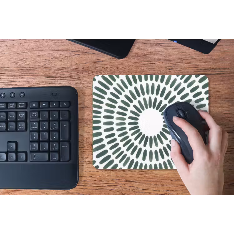Abstract - Cirkel - Patroon - Modern - Groen muismat rubber klein -toetsenbord