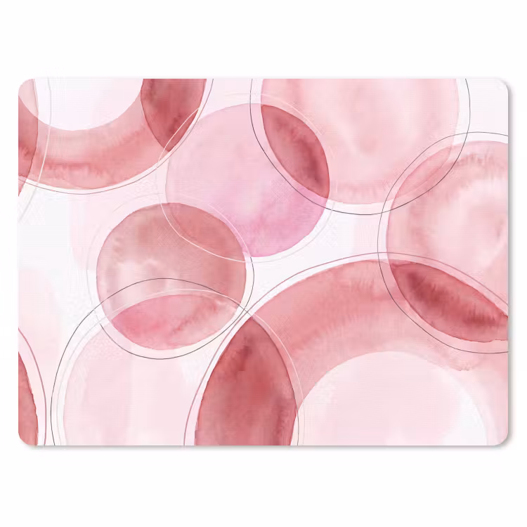 Abstract - Cirkels - Modern - Roze - Kunst muismat rubber klein -3d