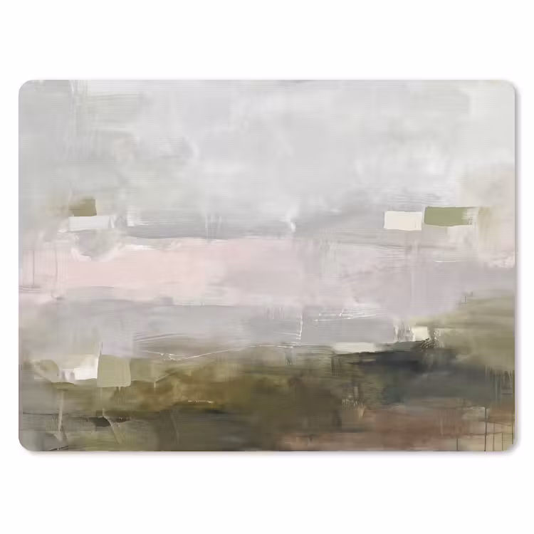 Abstract - Gelaagd - Kunst - Modern - Grijs-Groen muismat rubber klein -3d