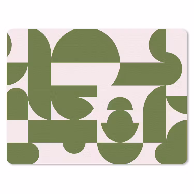 Abstract - Geometrie - Modern - Groen - Wit muismat rubber klein -3d