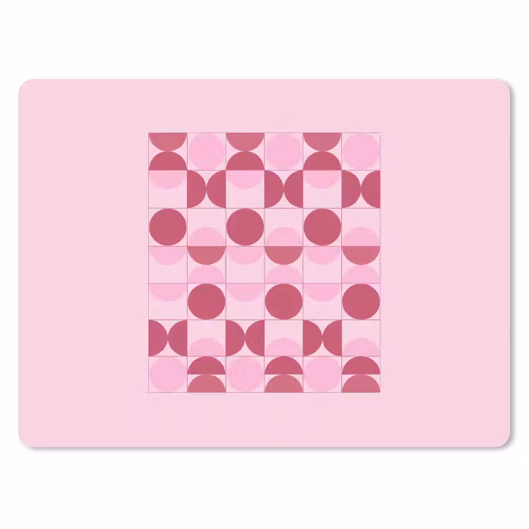 Abstract - Geometrisch - Cirkels - Roze - Modern muismat rubber klein -3d
