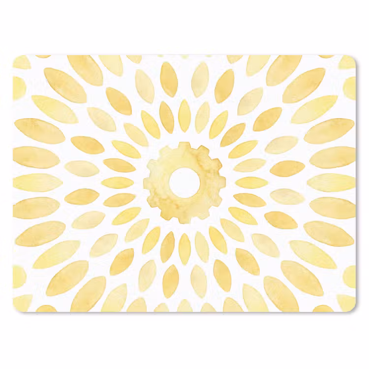 Abstract - Geometrisch - Stralend - Geel muismat rubber klein -3d