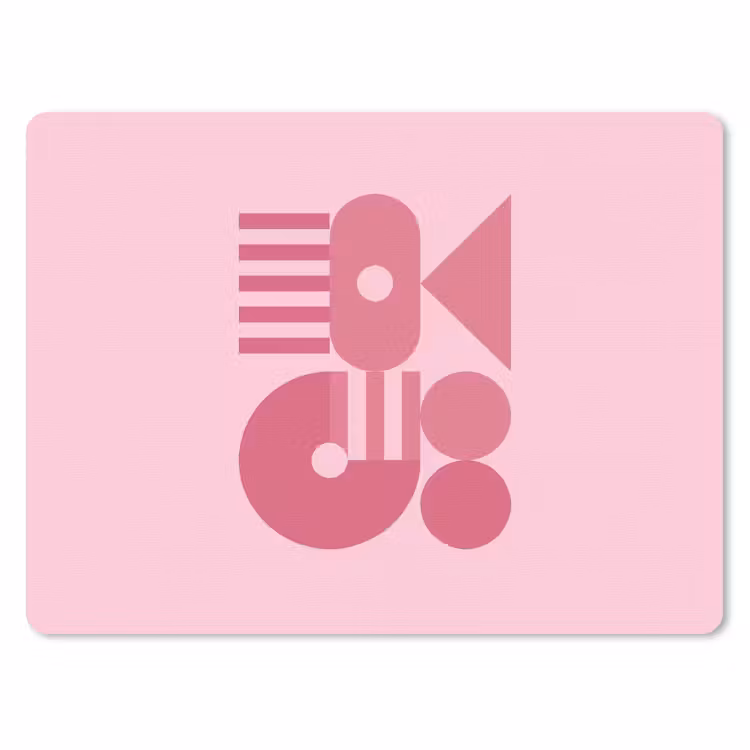 Abstract - Geometrisch - Vormen - Roze muismat rubber klein -3d
