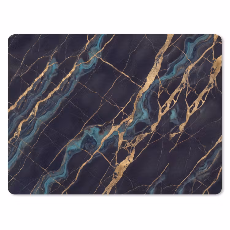 Abstract - Gouden lijnen - Kunst - Modern - Zwart muismat rubber klein -3d