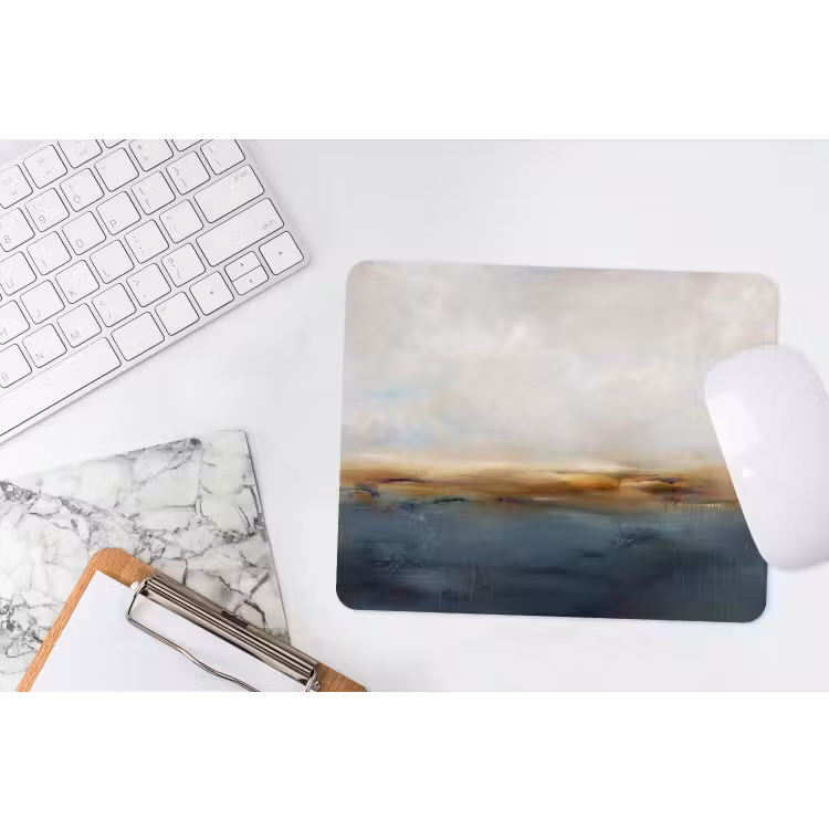 Abstract - Horizon - Water - Modern - Beige muismat rubber klein -witbureau