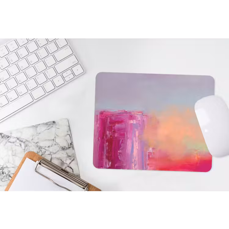 Abstract - Kleuren - Modern - Roze muismat rubber klein -witbureau
