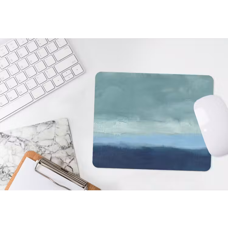 Abstract - Lagen - Rust - Modern - Blauw muismat rubber klein -witbureau