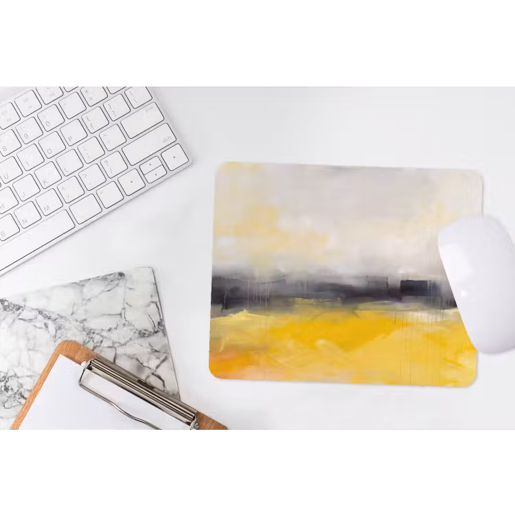 Abstract - Landschap - Modern - Geel muismat rubber klein -witbureau