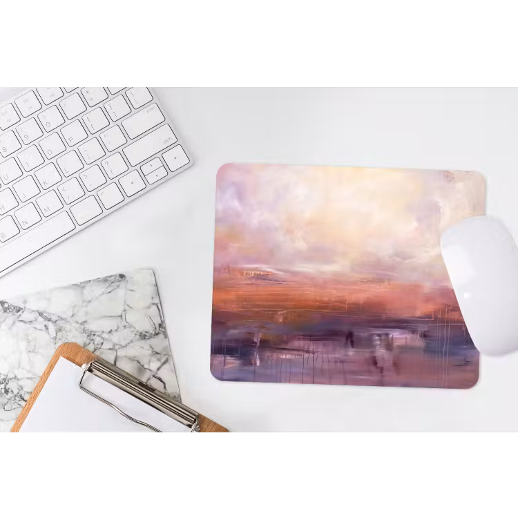 Abstract - Landschap - Modern - Paars - Oranje muismat rubber klein -witbureau