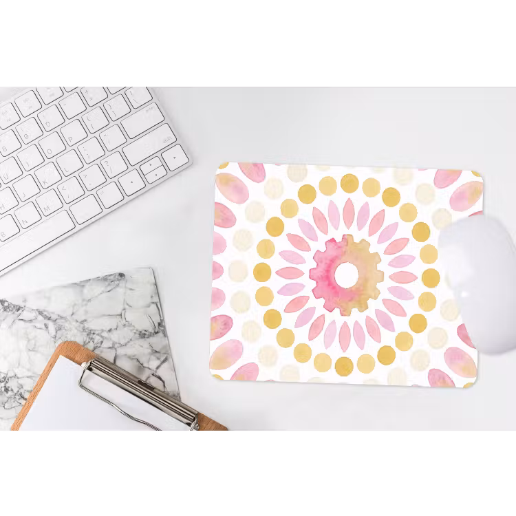 Abstract - Mandala - Kunst - Modern - Roze muismat rubber klein -witbureau