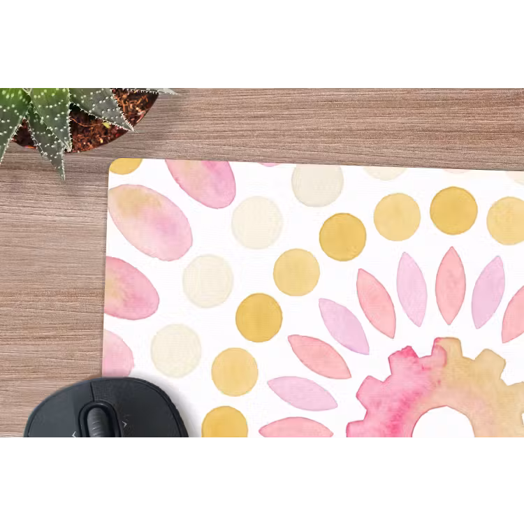 Abstract - Mandala - Kunst - Modern - Roze muismat rubber klein -closeup