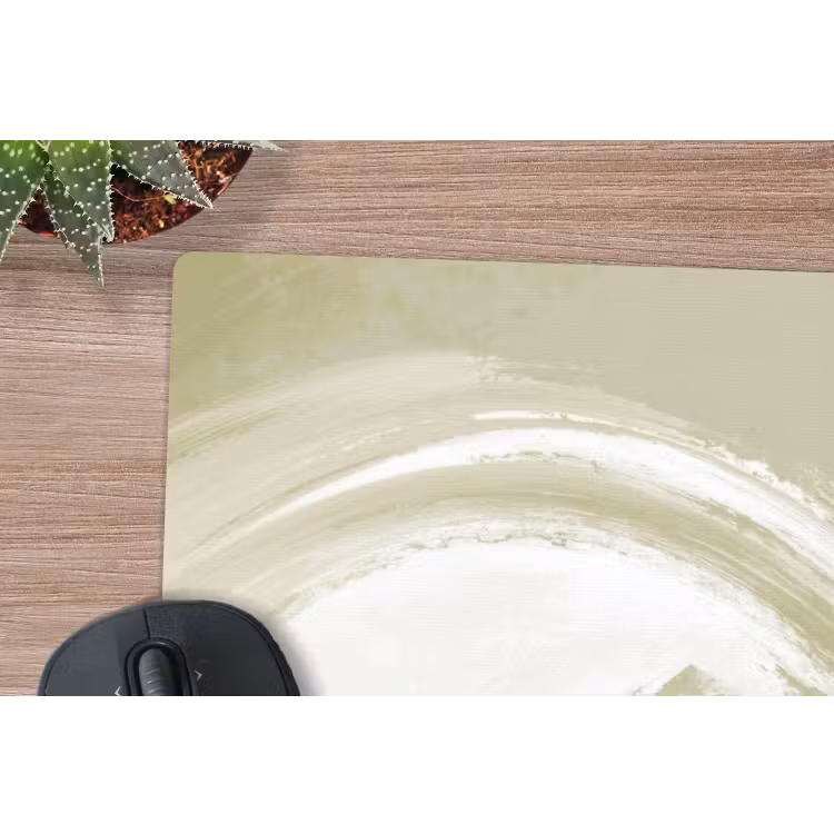 Abstract - Penseelstreken - Golven - Groen muismat rubber klein -closeup