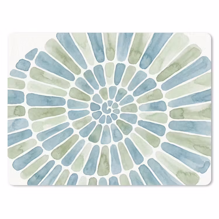 Abstract - Spiraal - Patroon - Modern - Blauw-Groen muismat rubber klein -3d