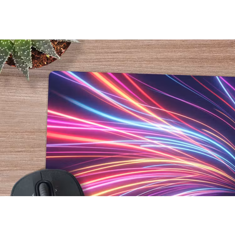Abstract - Swirl - Futuristic - Neon muismat rubber klein -closeup