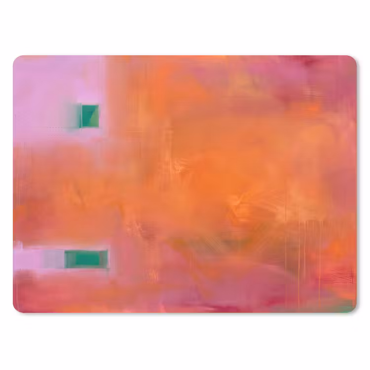 Abstract - Vlakken - Kunst - Modern - Oranje muismat rubber klein -3d