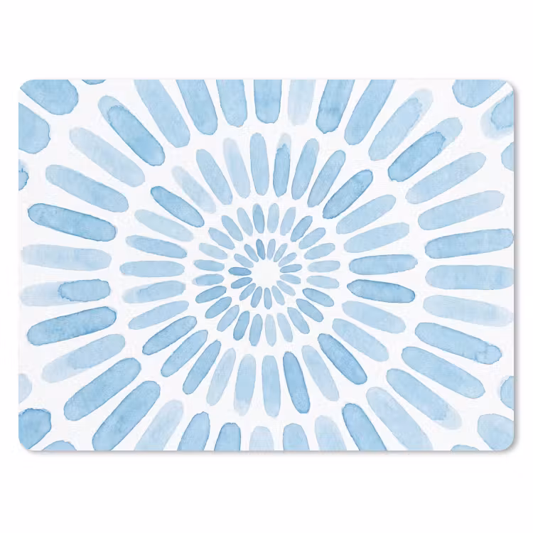 Abstract - Vormen - Kunst - Aquarel - Blauw muismat rubber klein -3d