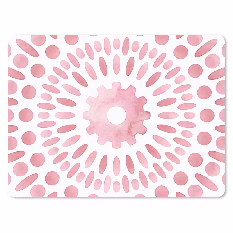 Abstract - Vormen - Patroon - Aquarel - Roze muismat rubber klein -3d