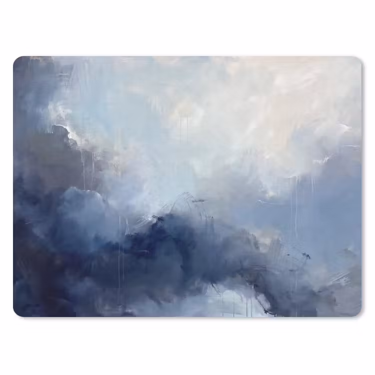 Abstract - Wolken - Modern - Blauw - Kunst muismat rubber klein -3d