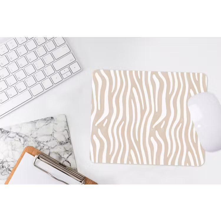 Abstract - Zebra - Beige muismat rubber klein 262 -witbureau