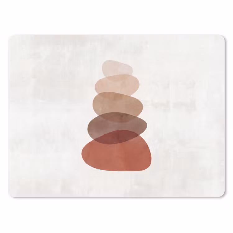 Abstractie - Gestapeld - Balans - Modern - Aardetinten muismat rubber klein -3d