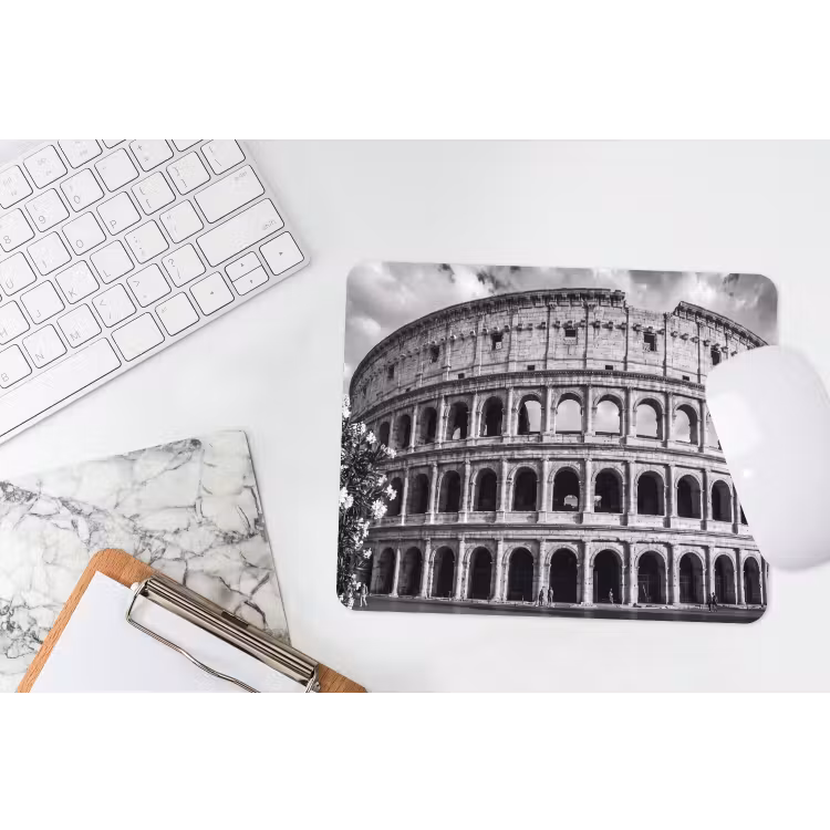 Architectuur - Colosseum - Rome - Historisch - Zwart-wit muismat rubber klein -witbureau