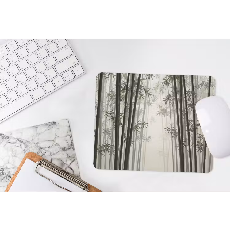 Bamboe - Bos - Mist - Natuur muismat rubber klein -witbureau
