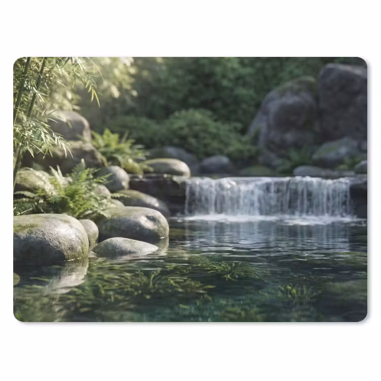 Beek - Waterval - Natuur - Groen muismat rubber klein -3d