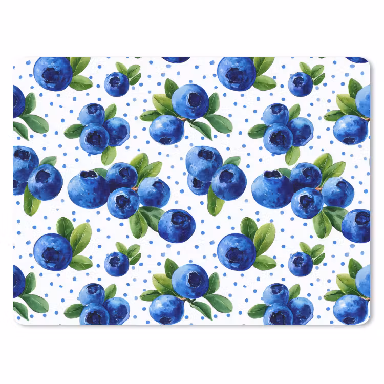 Bessen - Patroon - Blauw muismat rubber klein 262 -3d