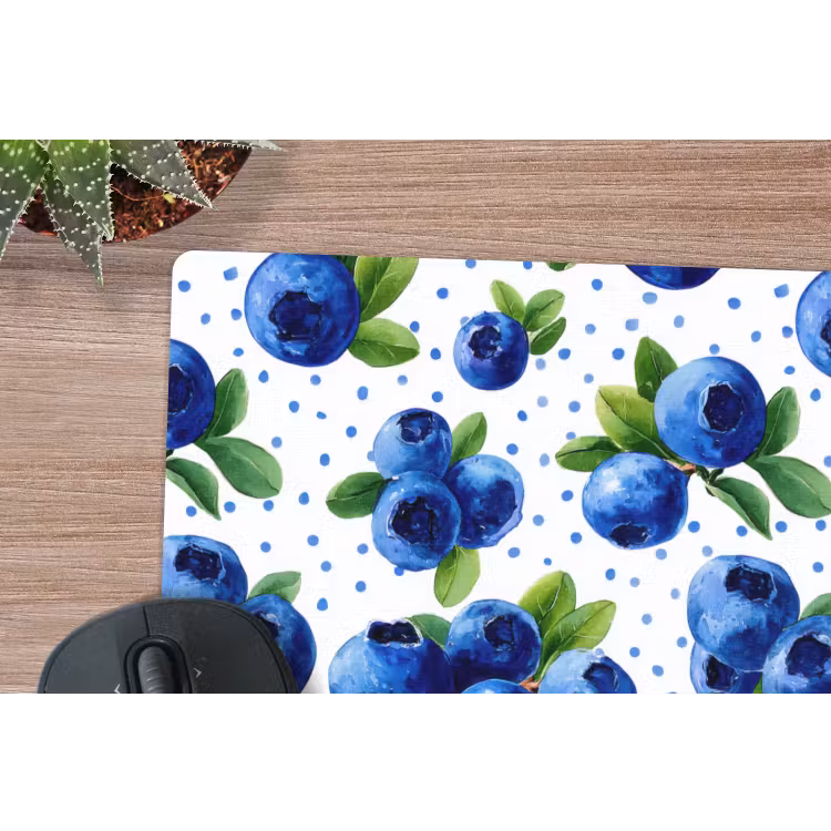 Bessen - Patroon - Blauw muismat rubber klein 262 -closeup