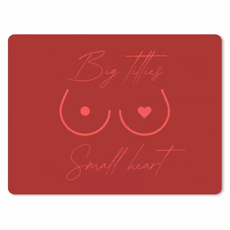 Big titties small heart - Rood - Hart muismat rubber klein -3d