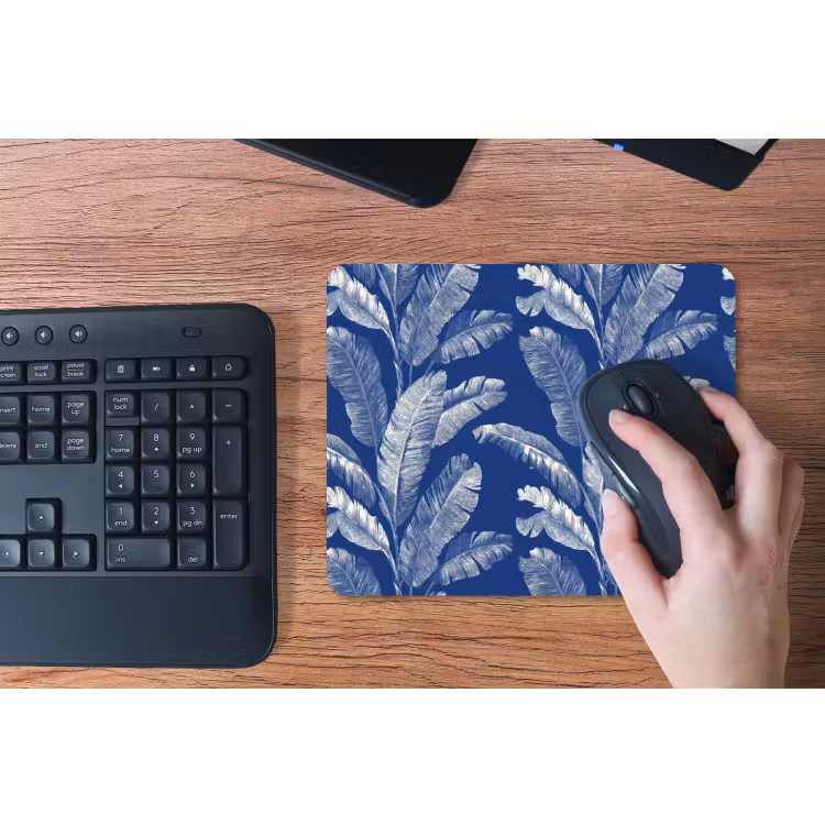 Blad - Palm - Blauw muismat rubber klein 262 -toetsenbord