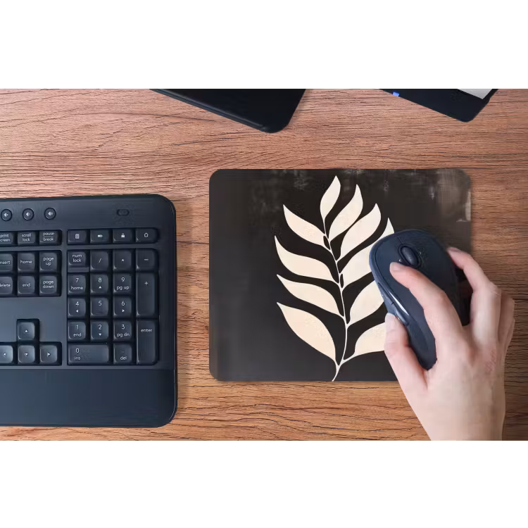 Blad - Wit - Minimalistisch muismat rubber klein -toetsenbord