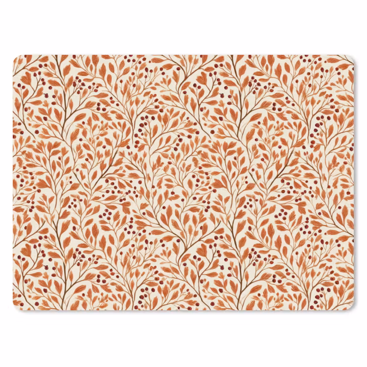 Bladeren - Botanisch - Terracotta muismat rubber klein 262 -3d