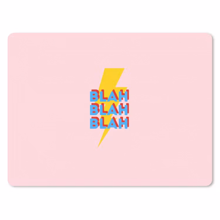 Blah - Bliksem - Roze muismat rubber klein -3d
