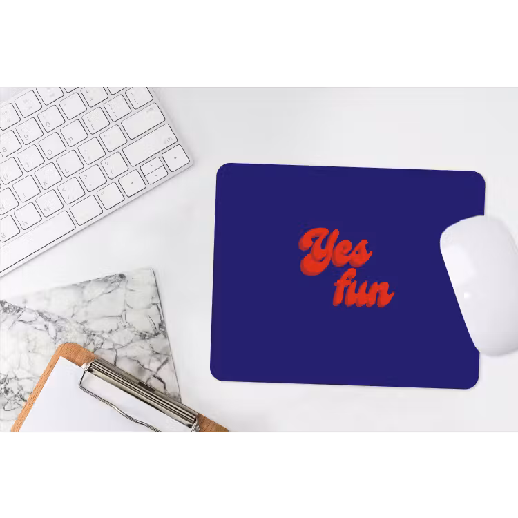 Blauw - Rood - Yes fun - 3D muismat rubber klein -witbureau
