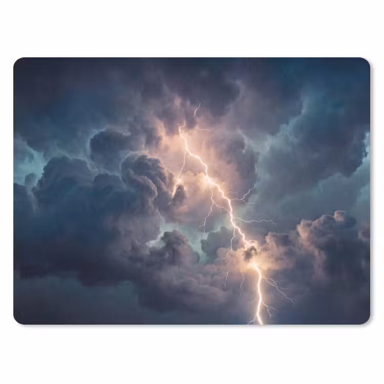 Bliksem - Storm - Natuur - Donker muismat rubber klein -3d