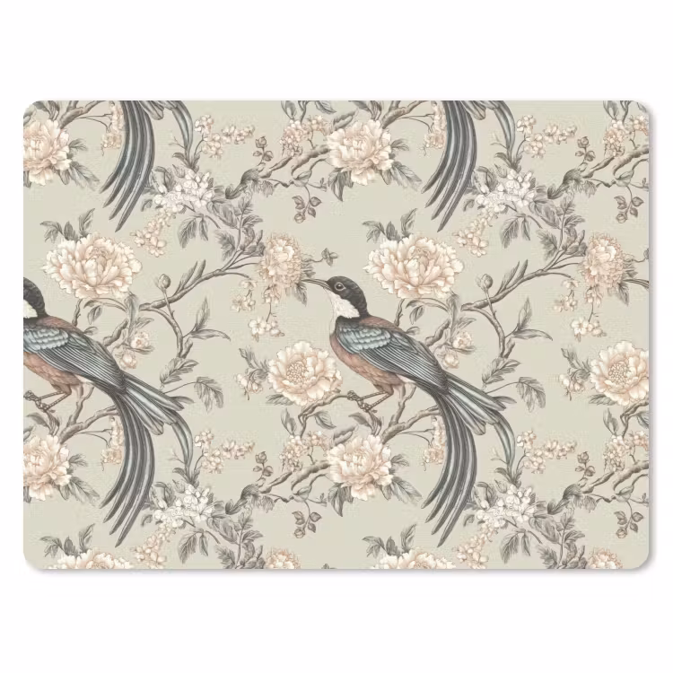 Bloem - Vogel - Kleurrijk muismat rubber klein 262 -3d