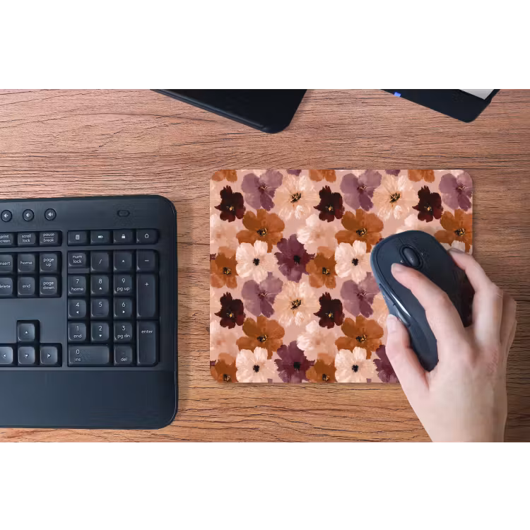 Bloemen - Abstract - Aardetinten muismat rubber klein 262 -toetsenbord