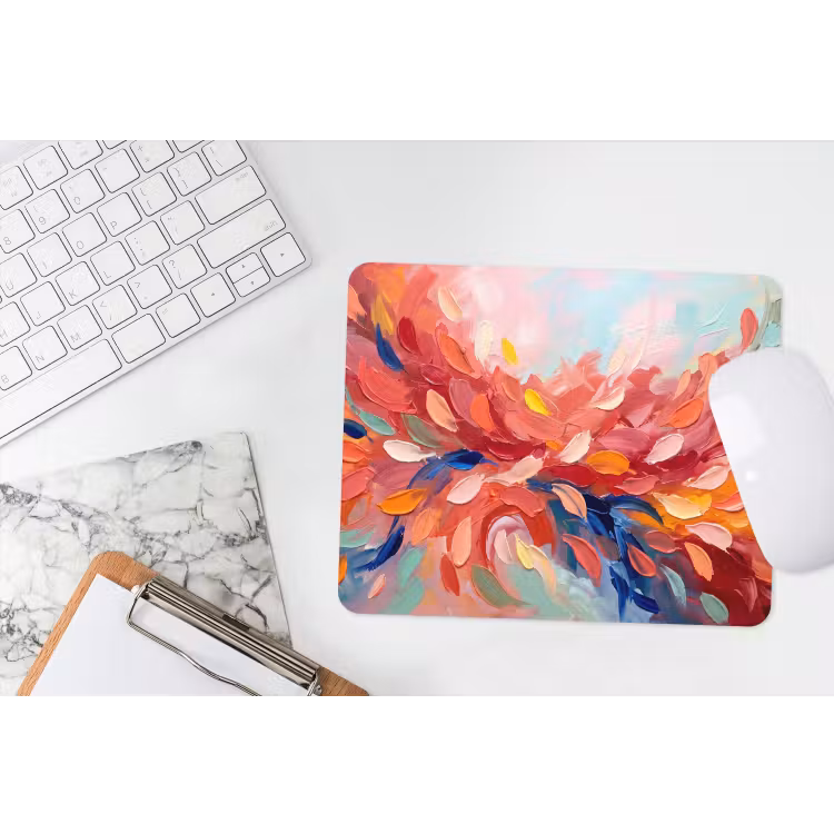 Bloemen - Abstract - Kunst - Modern muismat rubber klein -witbureau