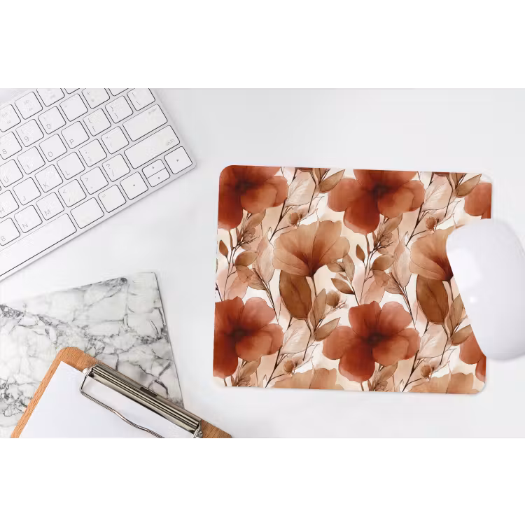 Bloemen - Aquarel - Botanisch - Terracotta muismat rubber klein 262 -witbureau